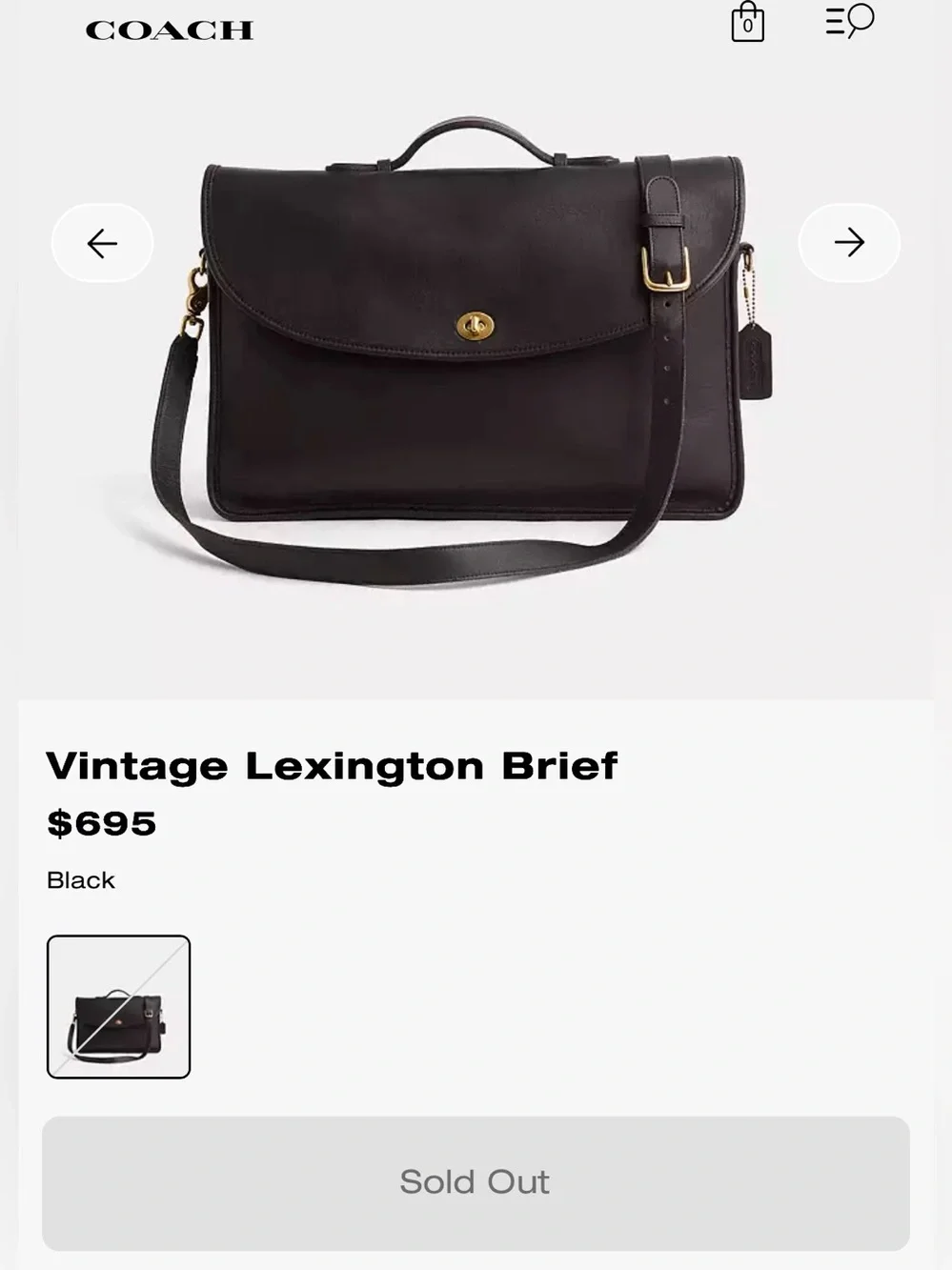 Coach Lexington Briefcase 5265 Black Leather Vintage 2002 Messenger Bag